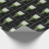 白いバラでワイヤーウィスクエア ラッピングペーパー (角)