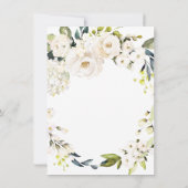 白いバラとアジサイのフローラ日付を保存 セーブザデート (裏面)