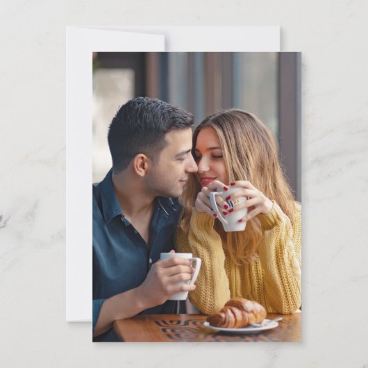 白いバラとアジサイのフローラ日付を保存 セーブザデート (裏面)