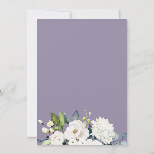 白いバラとアジサイエレガント40歳の誕生日 招待状 (裏面)