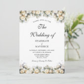 白いバラとアーチ写真エレガントな結婚式 招待状 (スタンド正面)