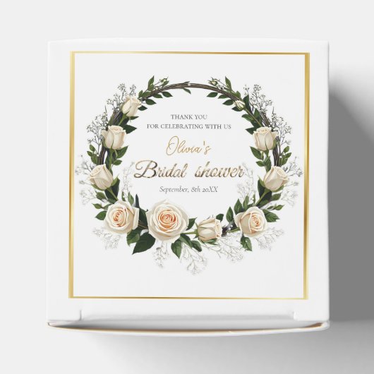 白いバラとカスミソウに感謝 フェイバーボックス (上部)