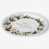 白いバラとカスミソウのギフト ペーパープレート (アングル)