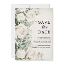 白いバラとグリーンのエレガントなウェディング