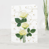 白いバラとハート カード (正面)