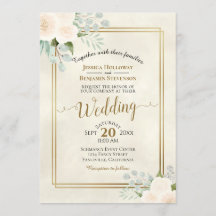 白いバラとユーカリのボホ 水彩ウェディング