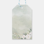 白いバラとユーカリの葉のウェディング ギフトタグ (裏面)