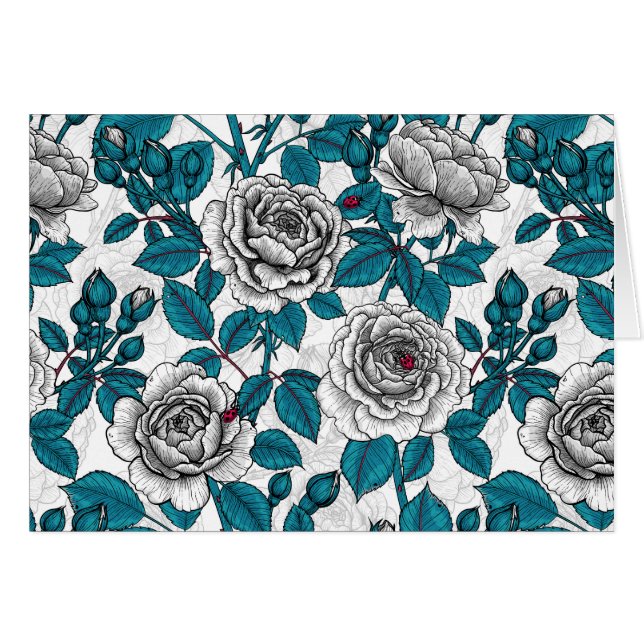 白いバラとラディバグ (正面横)