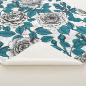 白いバラとラディバグ シェルパブランケット (3/4)