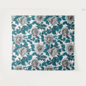 白いバラとラディバグ タペストリー (正面(横))