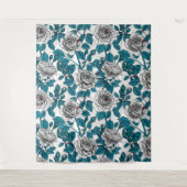 白いバラとラディバグ タペストリー (正面)