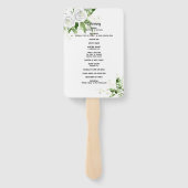 白いバラとワイルドフラワーのウェディングプログラム ハンドファン (裏面)