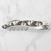 白いバラと冬緑の葉のクリスマスパターン ソムリエナイフ (裏面)