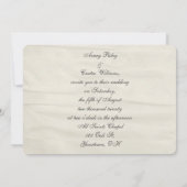 白いバラと指輪が結婚式の招待状に 招待状 (裏面)