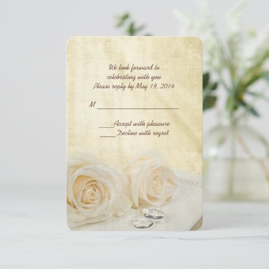 白いバラと指輪 RSVP (スタンド正面)