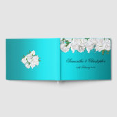 白いバラと明るいアクア結婚ズ ゲストブック (全面)