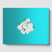 白いバラと明るいアクア結婚ズ ゲストブック (裏面)