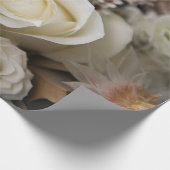 白いバラと結婚指輪 ラッピングペーパー (角)