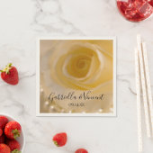 白いバラと結婚真珠 スタンダードカクテルナプキン (インサイチュ)