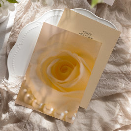 白いバラと結婚真珠 招待状