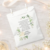 白いバラと緑のフレームアイリッシュ賛美ズ フェイバーバッグ (クリップ留めされた状態)