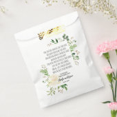 白いバラと緑のフレームアイリッシュ賛美ズ フェイバーバッグ (封をした状態)