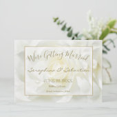 白いバラと金ゴールド私たちが結婚結婚する セーブザデート (スタンド正面)