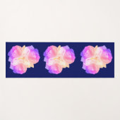 白いバラと雨滴アートブーケ ヨガマット (正面(横))