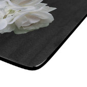 白いバラと雨粒の花束 カッティングボード (角)