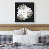 白いバラと雨粒の花束 キャンバスプリント (インサイチュ (寝室))