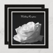 白いバラのウェディング レセプション ご招待のみ 招待状 (正面/裏面)