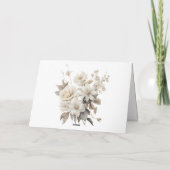 白いバラのエレガントな花束 サンキューカード (裏面)