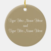 白いバラのオーナメントのパーソナライズなばら色の装飾 セラミックオーナメント (裏面)