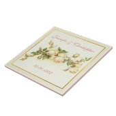 白いバラのスプレー記念日 タイル (側面)