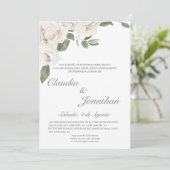 白いバラのスペイン風結婚式招待状 招待状 (スタンド正面)