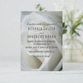 白いバラのテクスチャー付き結婚式のカード 招待状 (スタンド正面)