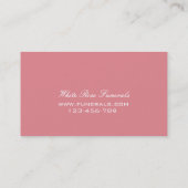 白いバラのデザインの葬儀ビジネス 名刺 (裏面)