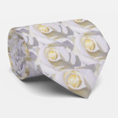 白いバラのネクタイ ネクタイ (ロール)