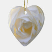 白いバラのハートのオーナメント セラミックオーナメント (左)