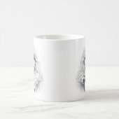 白いバラのピアス コーヒーマグカップ (中央)