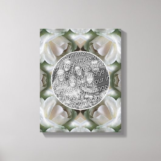 白いバラのフレーム オリジナル写真で作成 自分だけの写真 キャンバスプリント (正面)