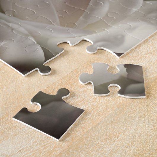 白いバラのフローラ抽象芸術ヴィンテージ写真の追加 ジグソーパズル (側面)