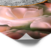 白いバラのフローラ着色あなたの写真を作成 ポスター (角)