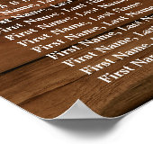 白いバラのフローラ16テーブル結婚のシーティングチャート ポスター (角)