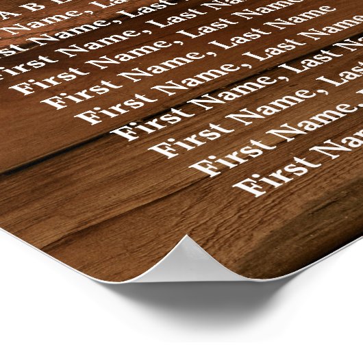 白いバラのフローラ16テーブル結婚のシーティングチャート ポスター (角)