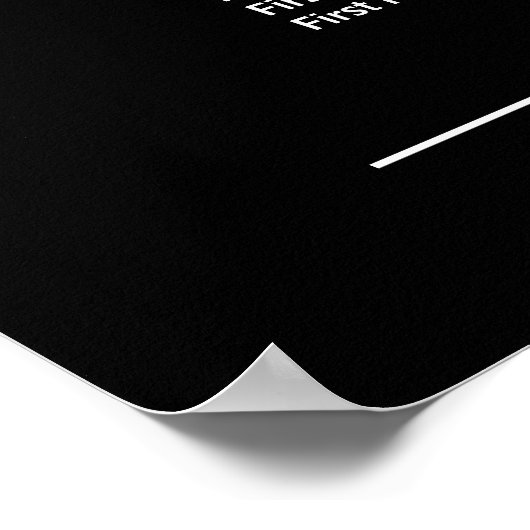 白いバラのフローラ（黒の10テーブル座席表） ポスター (角)