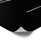 白いバラのフローラ(5テーブルの黒い座席表) ポスター (角)