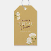 白いバラのブライダルシャワーとともに咲く愛 ギフトタグ (裏面)