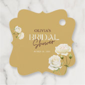 白いバラのブライダルシャワーとともに咲く愛 フェイバータグ (裏面)