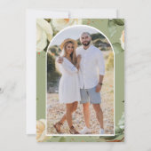 白いバラのマソンジャー写真 ネイビーブルーの結婚式 セーブザデート (裏面)